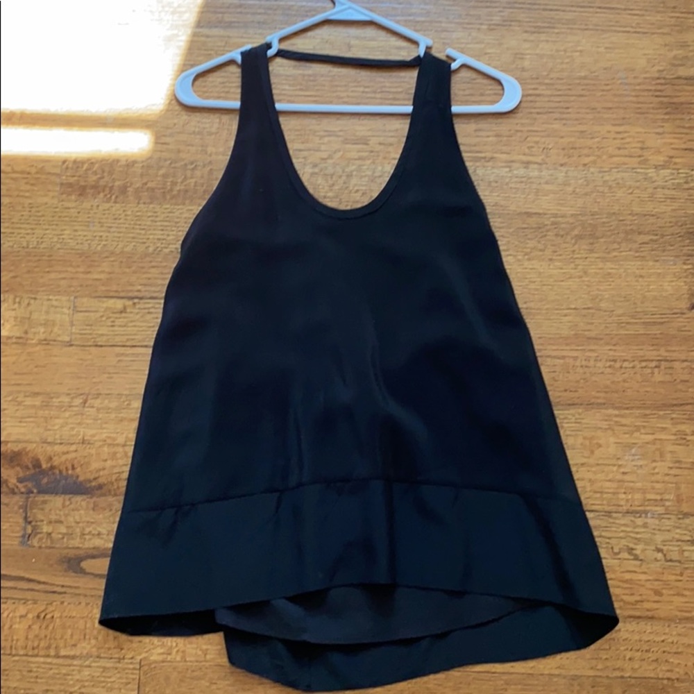 BCBG open back silk top
